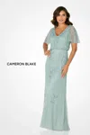 Cameron Blake Cb780 Beaded Sequin Mother Of The Bride Formal Long Dress In Green