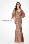 Cameron Blake Cb783 Long Mother Of The Bride Formal Sequin Dress In Brown