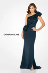 Cameron Blake Cb784 Formal Long Slit Sequin Evening Dress In Blue