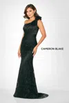 Cameron Blake Cb796 Long Sequin Evening Formal Dress In Black