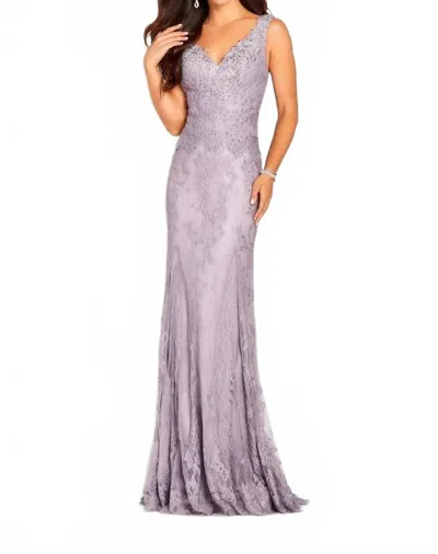 Cameron Blake Detachable Sleeve Mother Of The Bride Dress In Heather In Grey