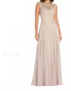 Cameron Blake Embroidered Bodice Evening Dress In Cafe In Neutral