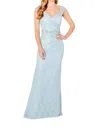 Cameron Blake Sleeveless Column Formal Gown In Seafoam In Green