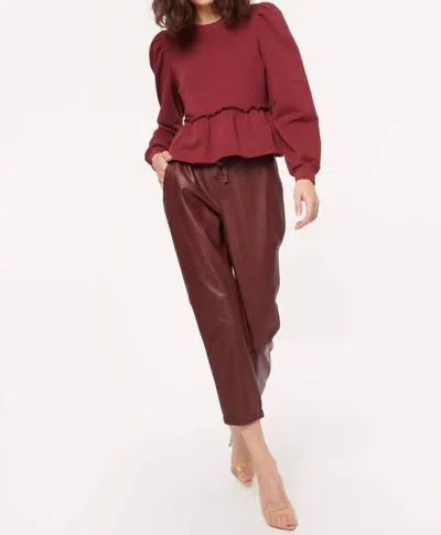 Cami Nyc Adene Veagan Leather Pants In Auburn In Red