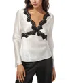 Cami Nyc Ainslee Lace Trim Silk Top In White