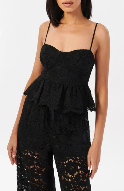Cami Nyc Alexandra Peplum Lace Bustier Camisole In Black