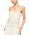 Cami Nyc Alysin Metallic Smocked Camisole In Cream