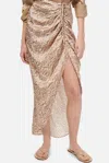 Cami Nyc Amanda Seashell Print Silk Midi Skirt In Grey