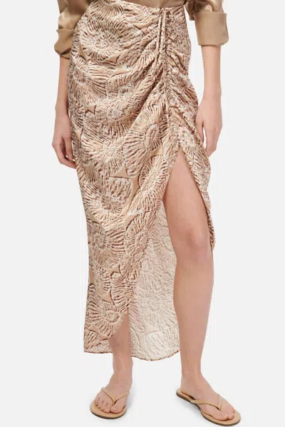 Cami Nyc Amanda Seashell Print Silk Midi Skirt In Shell