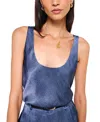Cami Nyc Andressa Silk Shell In Raw Denim