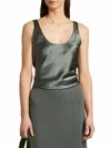 Cami Nyc Andressa Silk Satin Camisole Top In Bayou In Green