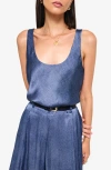 Cami Nyc Andressa Silk Shell In Raw Denim