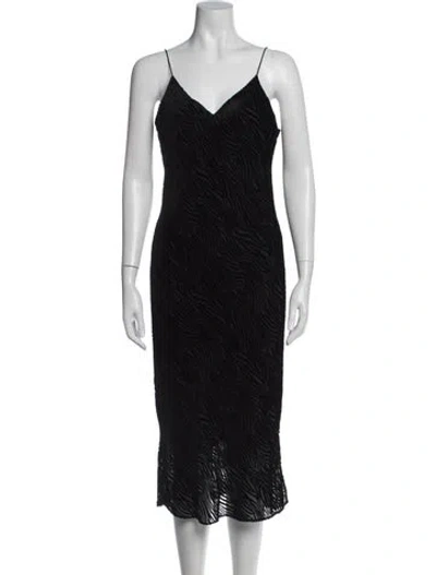 Pre-owned Cami Nyc Animal Print Midi Length Dress W/ Tags In Black