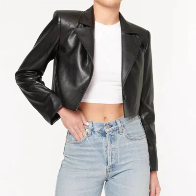 Cami Nyc Ash Cropped Vegan Leather Jacket In Black