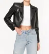 CAMI NYC ASH CROPPED VEGAN LEATHER JACKET IN BLACK