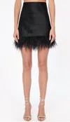 Cami Nyc Aviva Feather Mini Skirt In Black