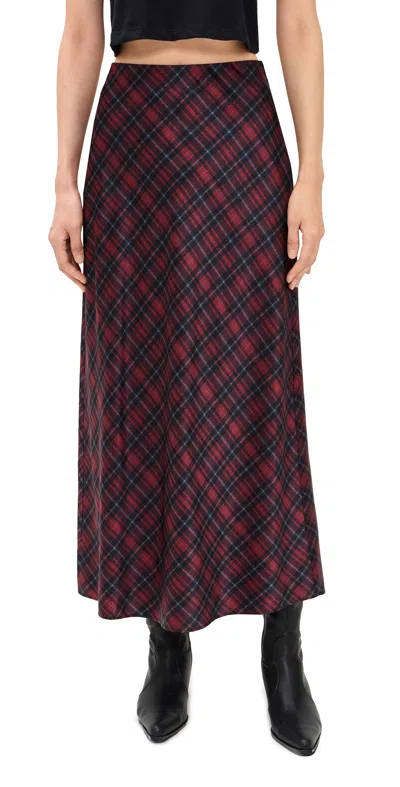 Cami Nyc Aviva Maxi Skirt Tartan In Red