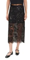 Cami Nyc Aylin Sequin Lace Skirt Black In Multi
