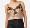 Cami Nyc Beatrice Lace Trim Silk Camisole In White