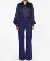 Cami Nyc Belkis Charmeuse Bodysuit In Navy In Blue