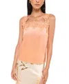 Cami Nyc Bellamy Lace Trim Silk Camisole In Cantaloupe