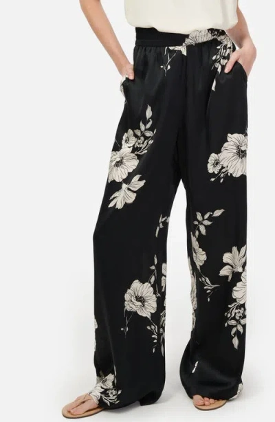 Cami Nyc Bleecker Stripe Silk Pants In Black Botanical