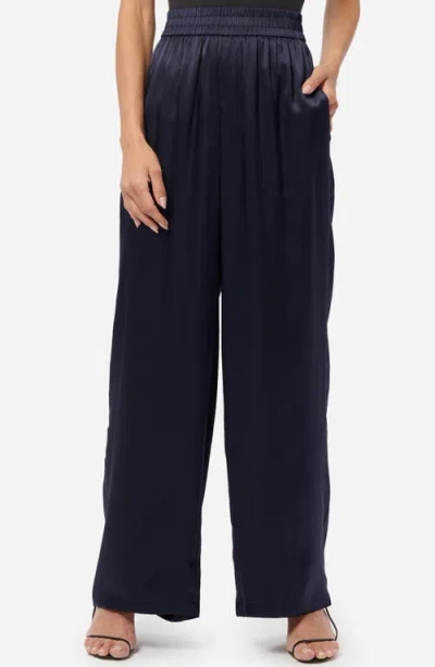 Cami Nyc Bleecker Stripe Silk Pants In Navy
