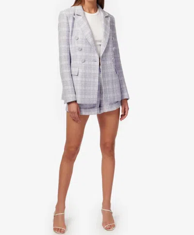 Cami Nyc Bruna Tweed Blazer In White Delphinium In Blue