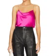 CAMI NYC BUSY CAMI CRYSTAL CHAIN STRAP TOP IN MAGNOLIA