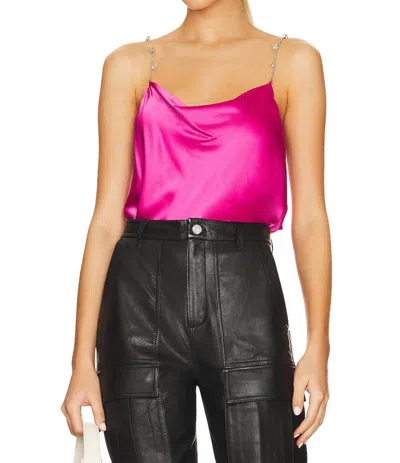 Cami Nyc Busy Cami Crystal Chain Strap Top In Magnolia In Pink