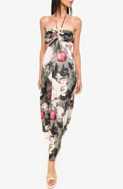 Cami Nyc Calliope Floral Print Silk Chiffon Dress In Bayou Bloom