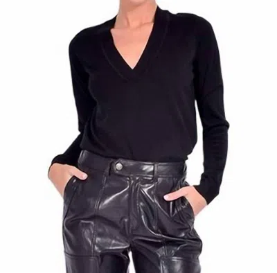 Cami Nyc Camden Lace Back Sweater In Black