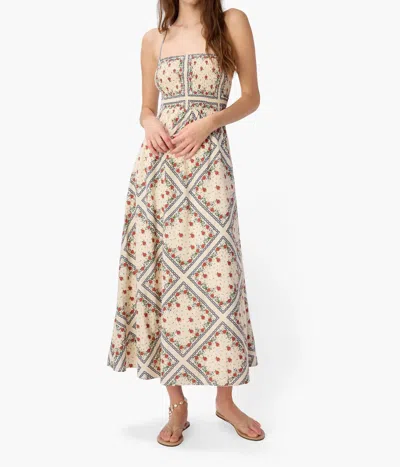 Cami Nyc Cecily Smocked Bodice Cotton & Silk Sundress In Multi