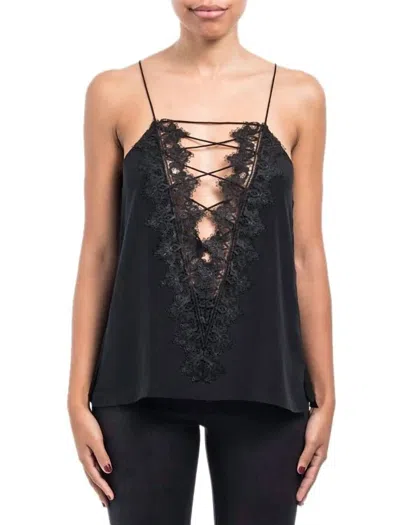 Cami Nyc Charlie Silk Lace Top In Black