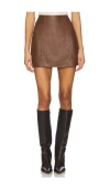 Cami Nyc Cillian Genuine Leather Mini Skirt In Brown