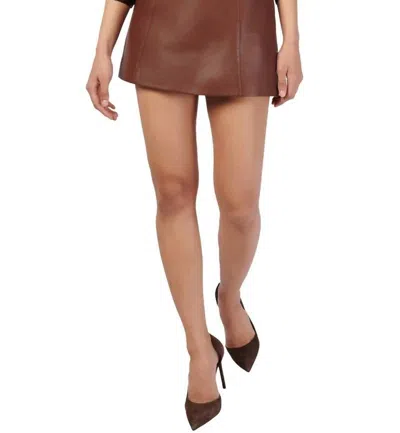 Cami Nyc Cillian Genuine Leather Mini Skirt In Mousse In Brown