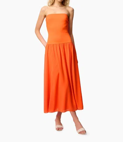Cami Nyc Clementine Strapless Midi Dress In Orange