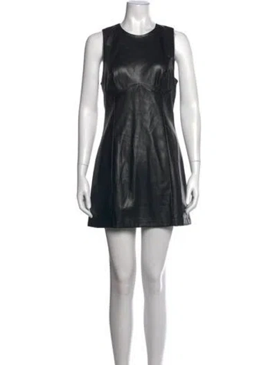 Pre-owned Cami Nyc Crew Neck Mini Dress In Black