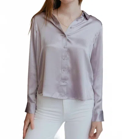 Cami Nyc Crosby Collared Blouse In Lilac In Gray