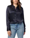 Cami Nyc Crosby Silk Charmeuse Button-up Shirt In Navy