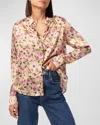 Cami Nyc Crosby Silk Button-front Blouse In Spring Geranium