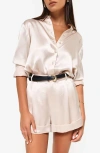 Cami Nyc Crosby Silk Charmeuse Button-up Shirt In Oat