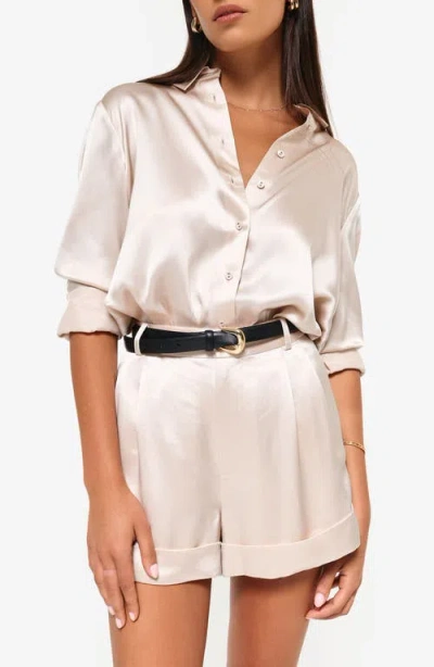 Cami Nyc Crosby Silk Charmeuse Button-up Shirt In Oat