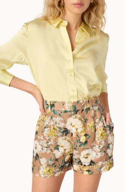 Cami Nyc Crosby Silk Charmeuse Button-up Shirt In Yellow