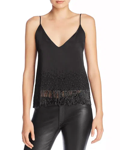 Cami Nyc Dale Beaded Fringe Camisole Top In Black
