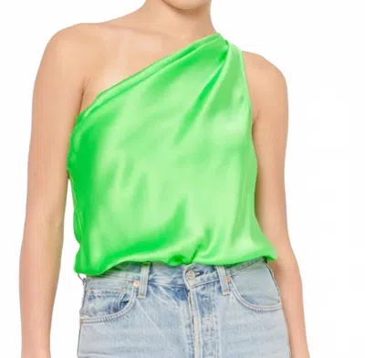 Cami Nyc Darby One Shoulder Bodysuit In Glow In Green