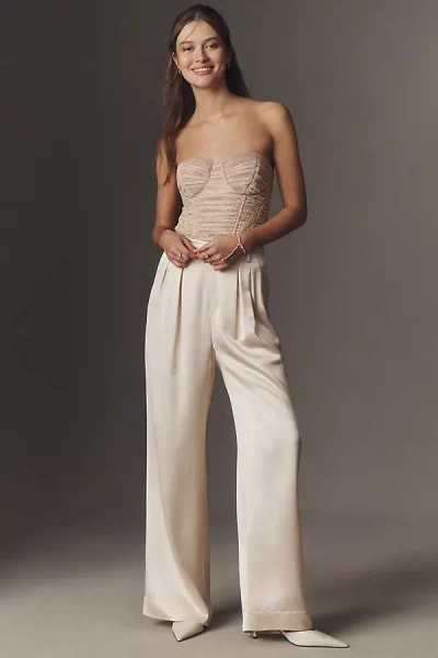 Cami Nyc Davina High-rise Wide-leg Satin Pants In White