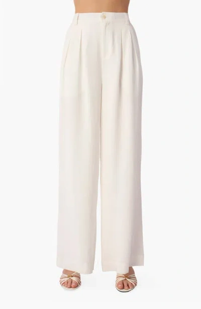 Cami Nyc Lima Metallic Stripe Wide Leg Cotton Pants In White