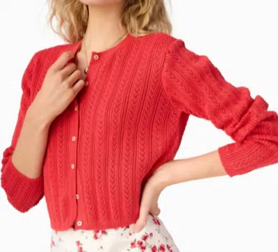 Cami Nyc Dresden Cropped Cardigan In Candy Apple In Red