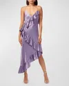 Cami Nyc Dua Tiered Ruffle Floral Silk Midi Dress In Dawn